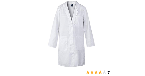 white aaa long sleeve lab coat