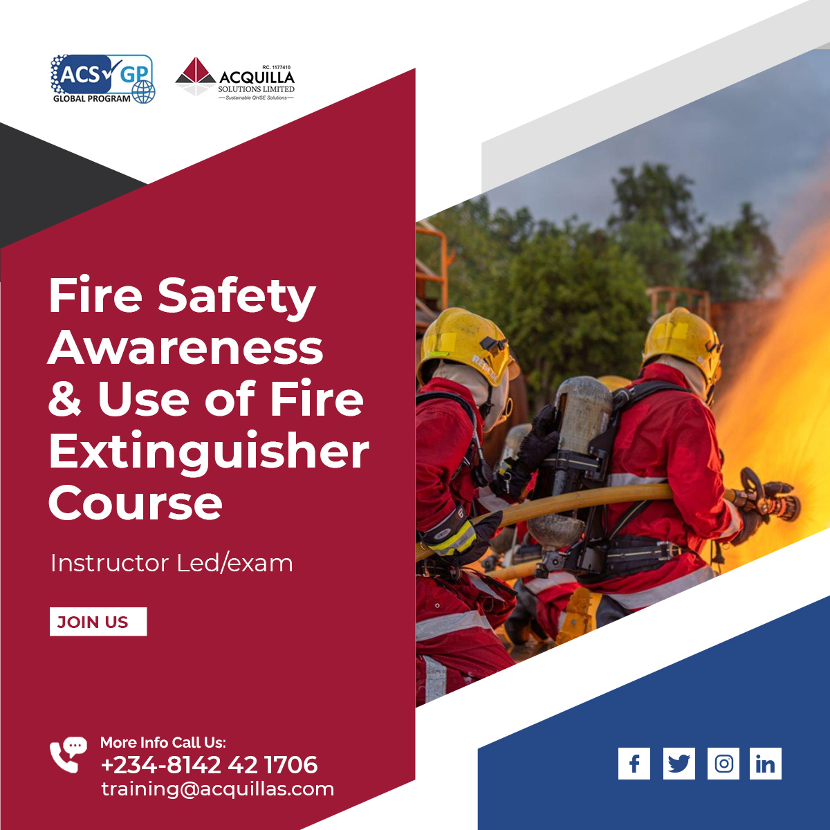 Fire Safety Awareness Use of Fire Extinguisher Course - Fire Safety Awareness & Use of Fire Extinguisher Course - Fire Safety - Acquilla Solutions Limited (ASL)