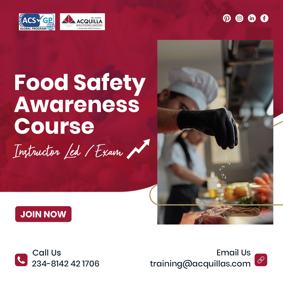 Food Safety Awareness Course - Food Safety Awareness Course - Food Safety - Acquilla Solutions Limited (ASL)