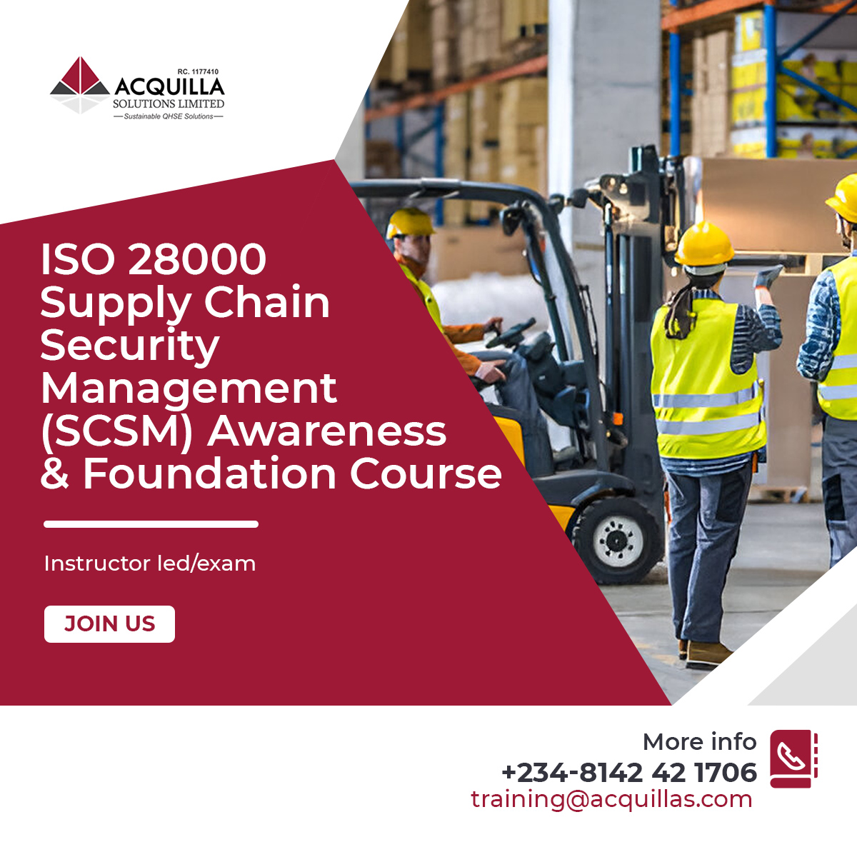 ISO 28000 Supply Chain Security ManagementSCSM Awareness Foundation Course - ISO 28000 Supply Chain Security Management(SCSM) Awareness/Foundation Course - ISO Awareness / Foundation Courses - Acquilla Solutions Limited (ASL)