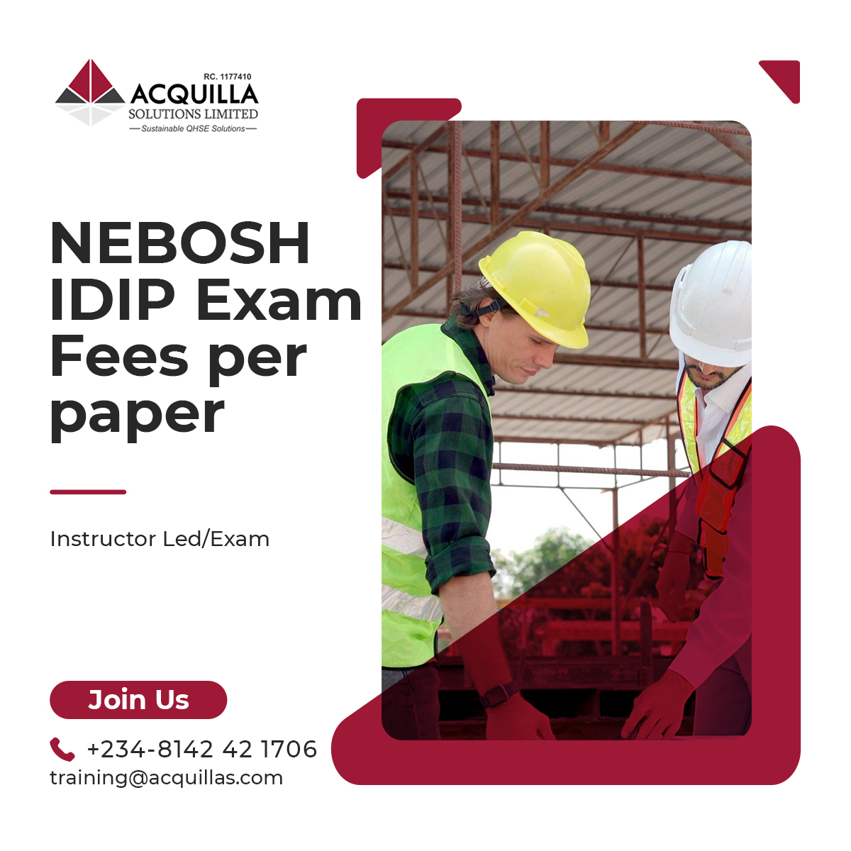 NEBOSH IDIP Exam fees per paper Each of Three
