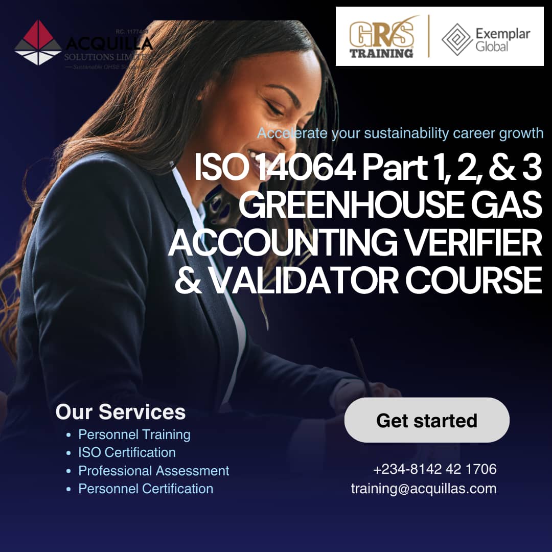 ISO 14064 Part 1, 2 & 3 Greenhouse Gas Accounting Verifier & Validator Course